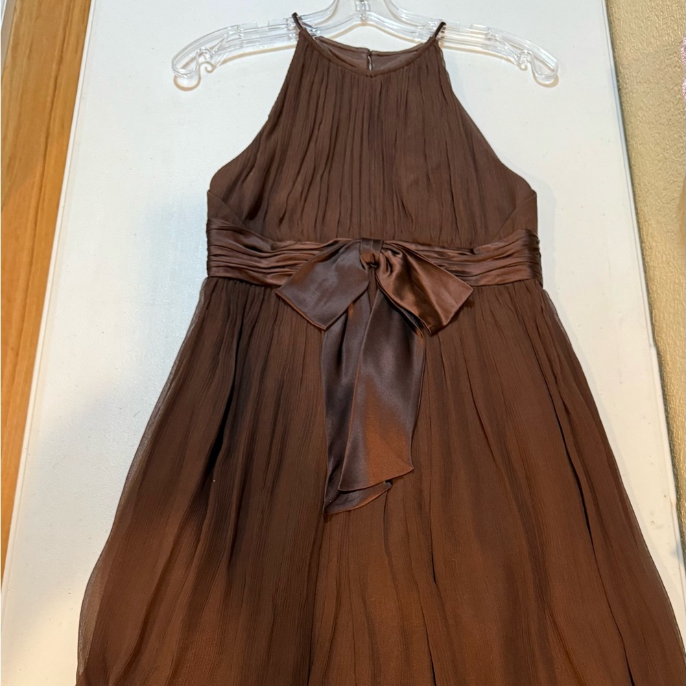 Maggy London Rich Brown Silk Dress